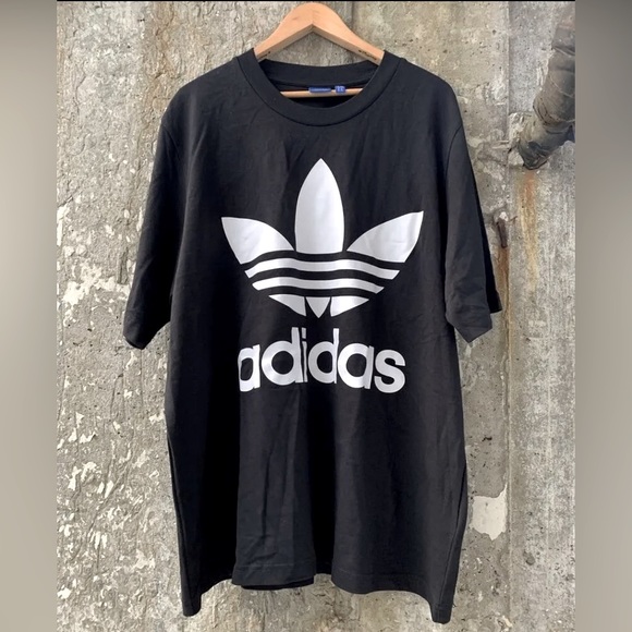 Adidas Originals Big Trefoil Boxy Oversized T-Shirt Men's Large Black $65 - Picture 1 of 1